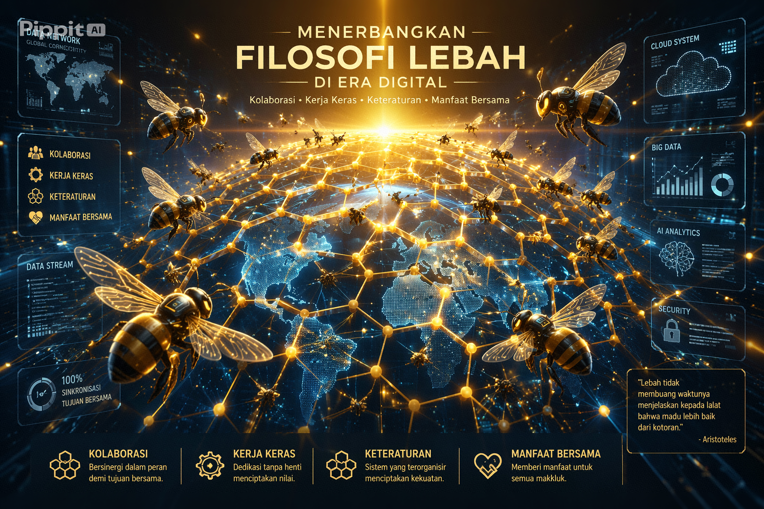 Ilustrasi NeyBee membawa filosofi lebah ke era digital